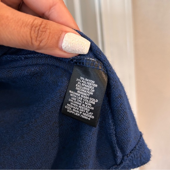 L Bold Elements Blue Sweater Knit Top - Picture 4 of 5